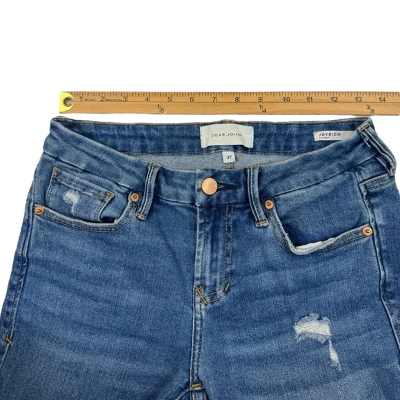 Dear John Joyrich Mid Rise Skinny Med Wash Distressed Jeans - Picture 10 of 11